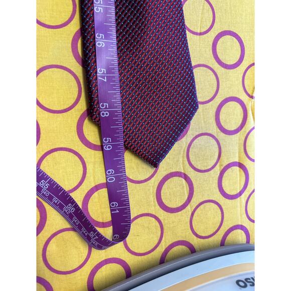 Nautica Red Subtle Geometric Print Silk Tie - Picture 5 of 5